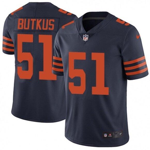 Men's Chicago Bears #51 Dick Butkus Navy NFL Vapor untouchable Limited Stitched Jersey